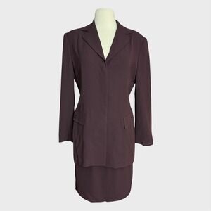 Vintage 90's Dark Burgundy Women's‎ Georgiou Small Blazer Skirt Suit Set